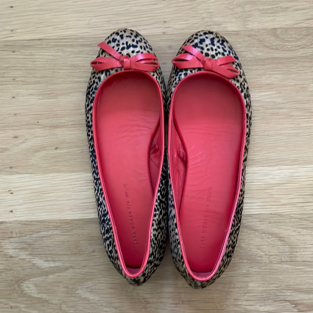 Zara Leopard Print Flats with Red Bow